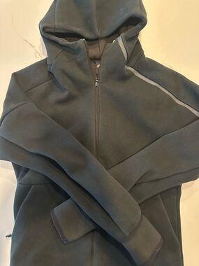 adidas Black Zip-Up Hoodie with Small Logo